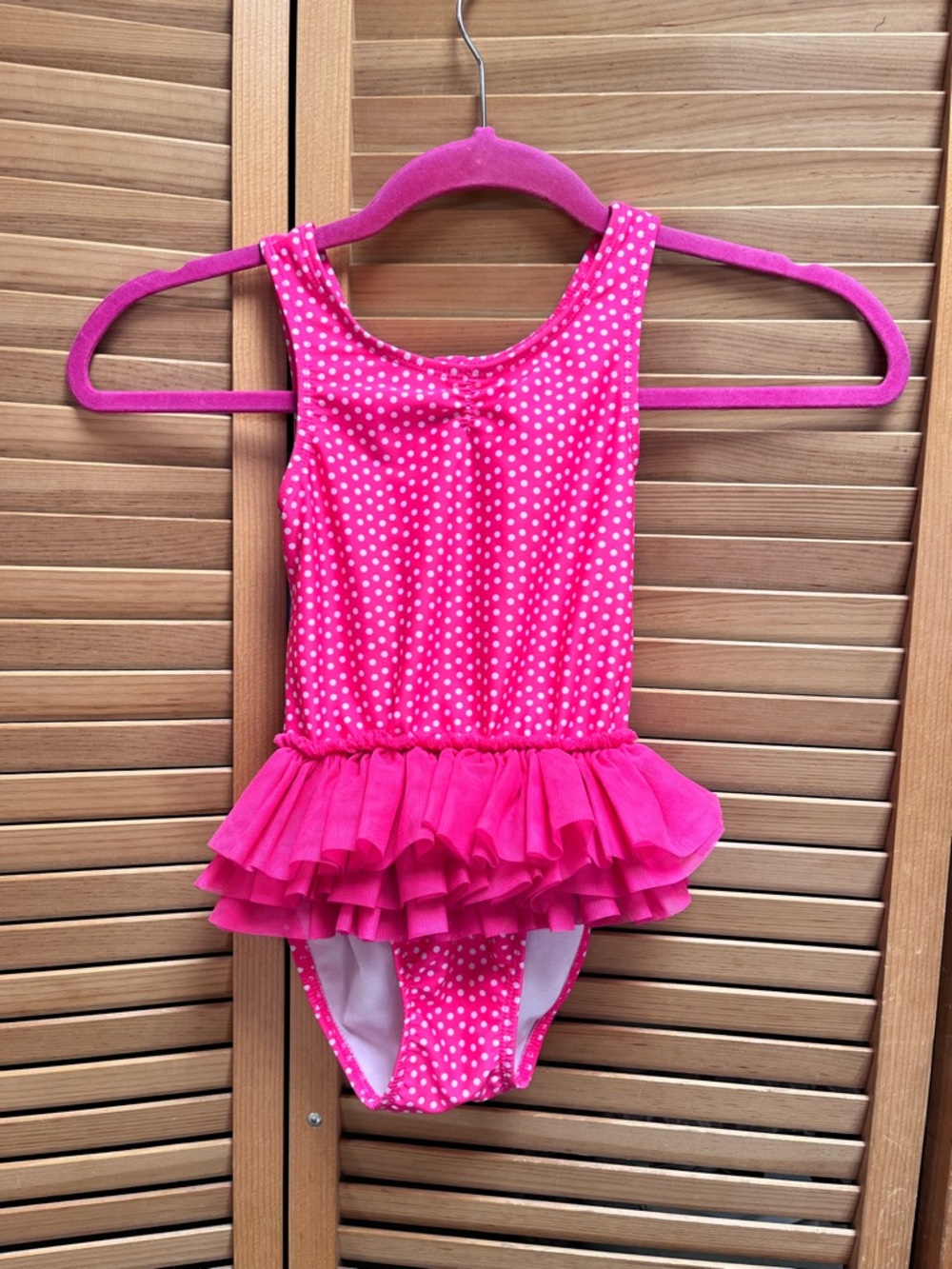Girks Pink Polka Dot Ruffle One-Piece Swimsuit